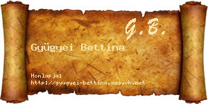 Gyügyei Bettina névjegykártya