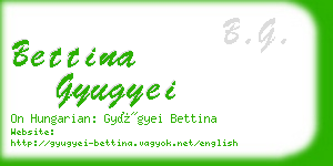 bettina gyugyei business card